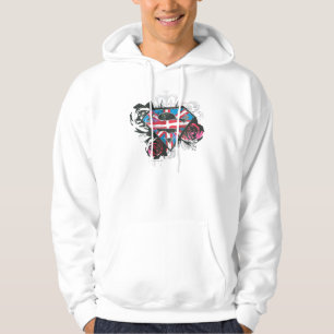 Supergirl British Flag and Roses Hoodie