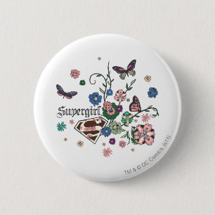 Supergirl Butterflies 6 Cm Round Badge