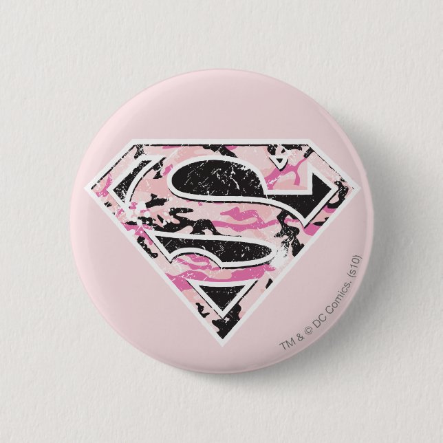 Supergirl Camouflage Logo 6 Cm Round Badge (Front)