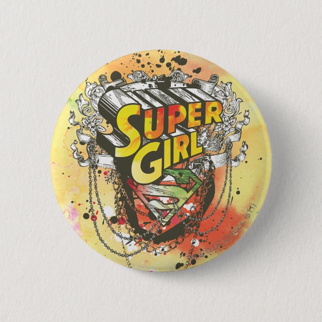 Supergirl Chains 6 Cm Round Badge (Front)