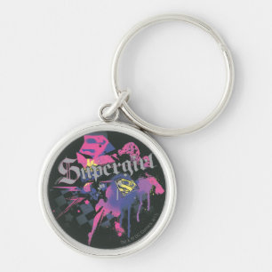 Supergirl Chequered Splatter Key Ring