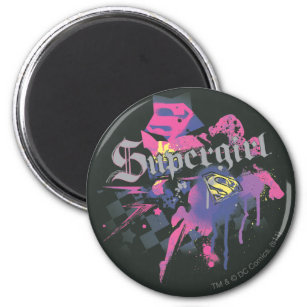 Supergirl Chequered Splatter Magnet