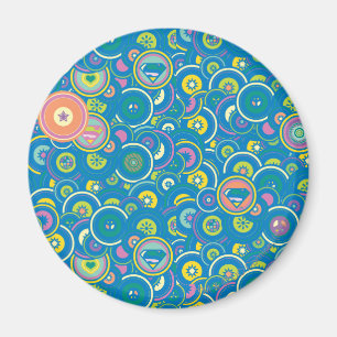 Supergirl Circle Blue Pattern Magnet