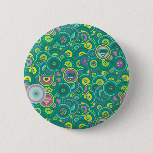 Supergirl Circle Green Pattern 6 Cm Round Badge (Front)