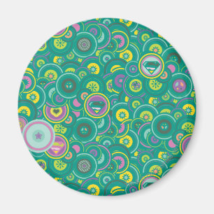 Supergirl Circle Green Pattern Magnet
