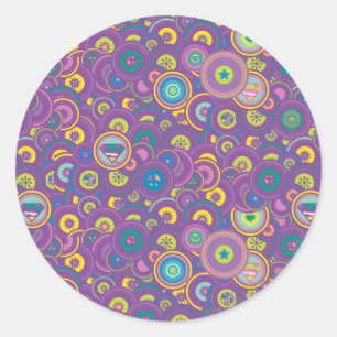 Supergirl Circle Purple Pattern Classic Round Sticker