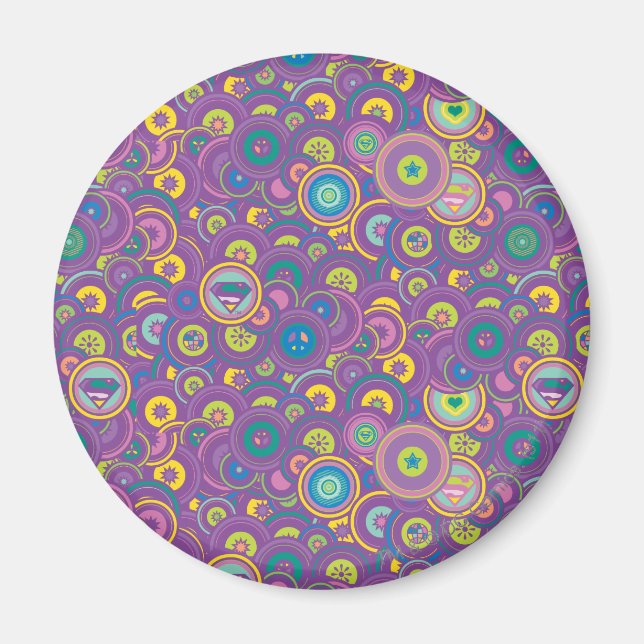 Supergirl Circle Purple Pattern Magnet (Front)