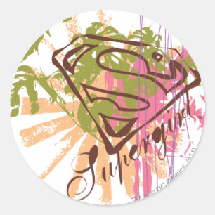 Supergirl Colour Splash Classic Round Sticker