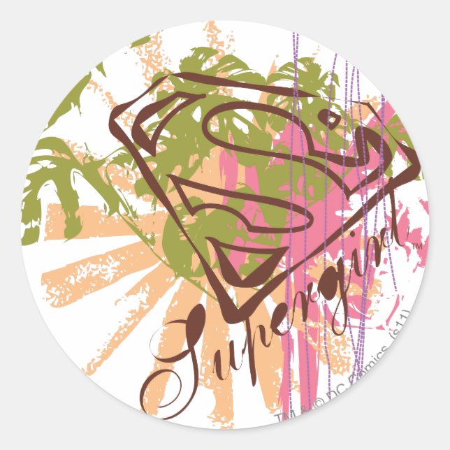 Supergirl Colour Splash Classic Round Sticker (Front)