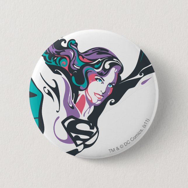Supergirl Colour Splash Pose 3 6 Cm Round Badge (Front)