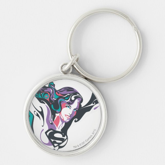 Supergirl Colour Splash Pose 3 Key Ring (Front)