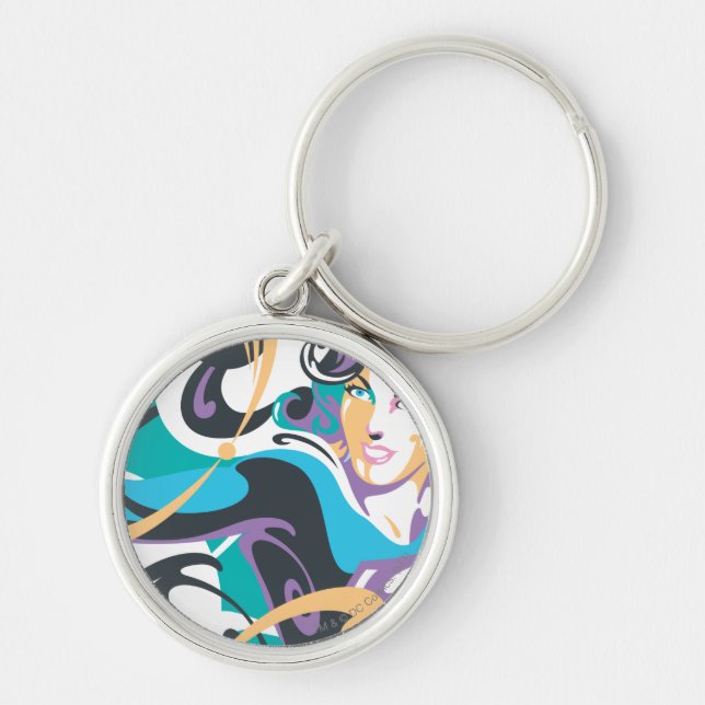 Supergirl Colour Splash Swirls 1 Key Ring (Front)