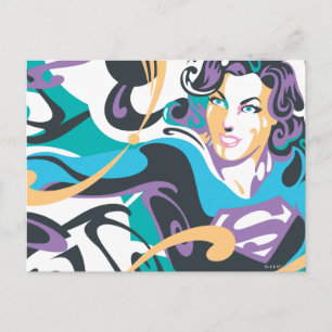 Supergirl Colour Splash Swirls 1 Postcard