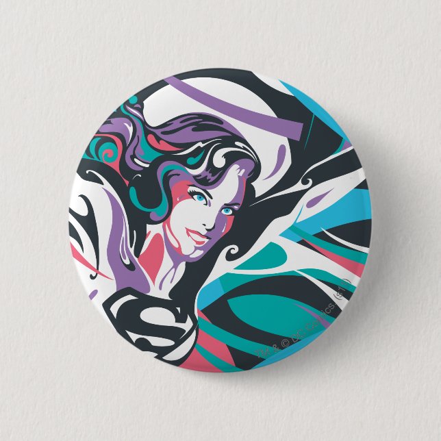 Supergirl Colour Splash Swirls 2 6 Cm Round Badge (Front)