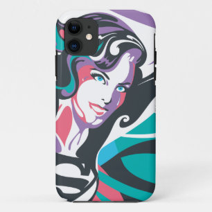 Supergirl Colour Splash Swirls 2 iPhone 11 Case