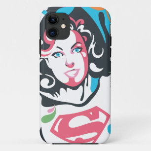 Supergirl Colour Splash Swirls 3 iPhone 11 Case