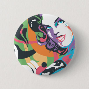 Supergirl Colour Splash Swirls 4 6 Cm Round Badge