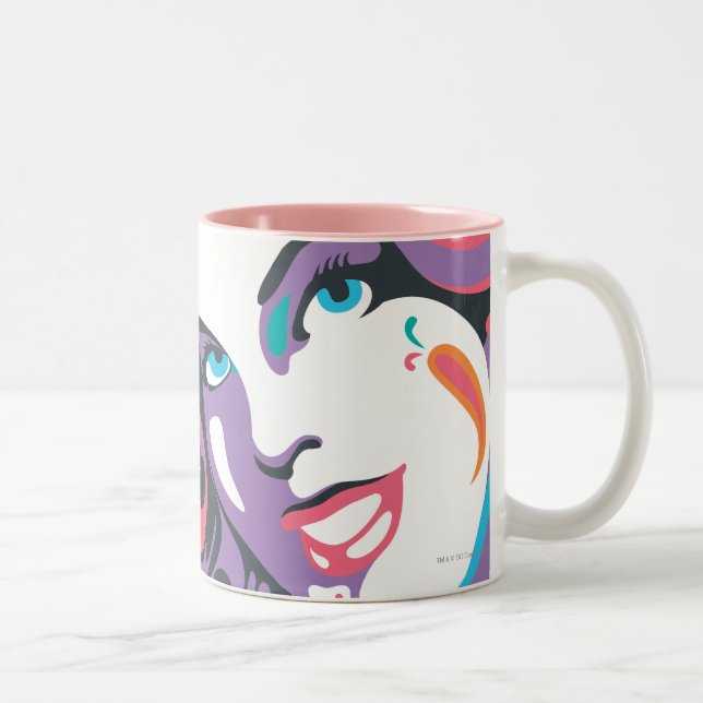 Supergirl Colour Splash Swirls 4 Two-Tone Coffee Mug (Right)