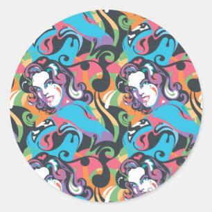 Supergirl Colour Splash Swirls Pattern 1 Classic Round Sticker