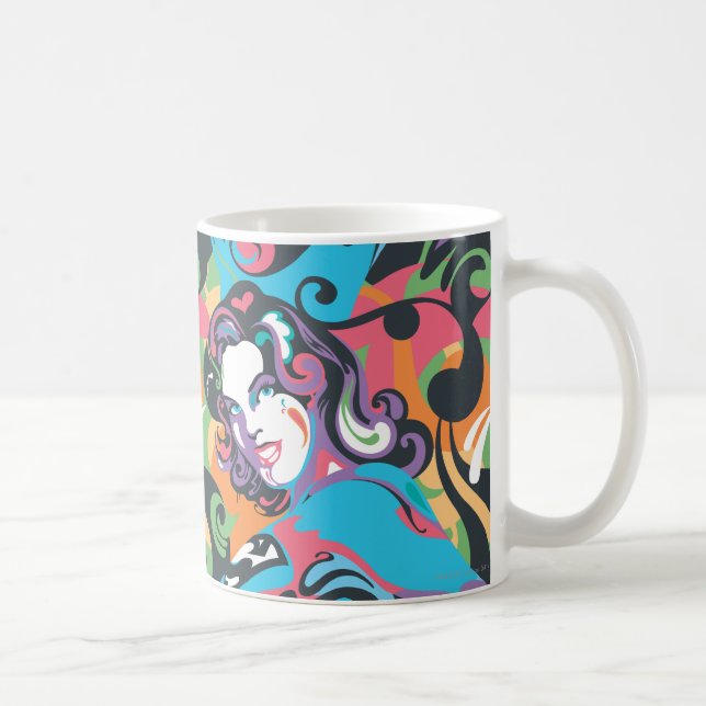 Supergirl Colour Splash Swirls Pattern 1 Coffee Mug (Right)