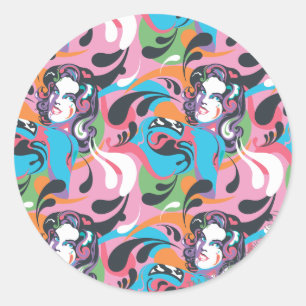 Supergirl Colour Splash Swirls Pattern 2 Classic Round Sticker