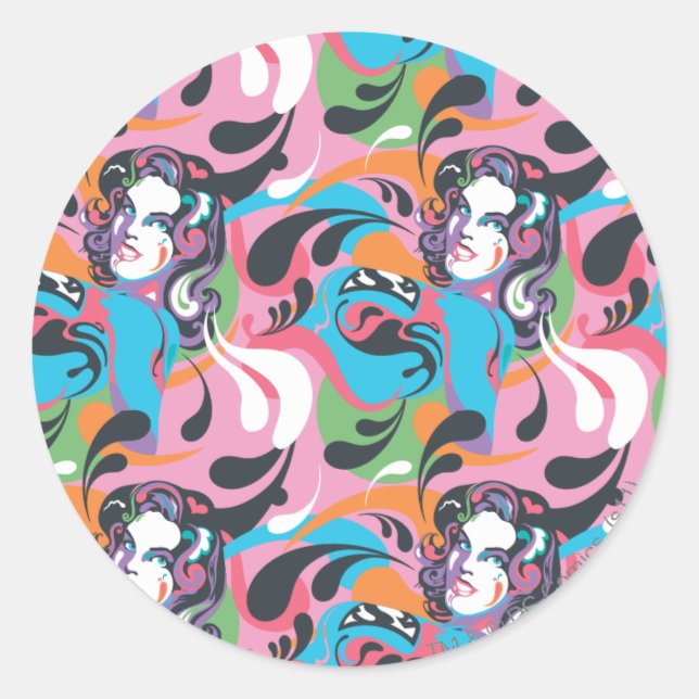 Supergirl Colour Splash Swirls Pattern 2 Classic Round Sticker (Front)