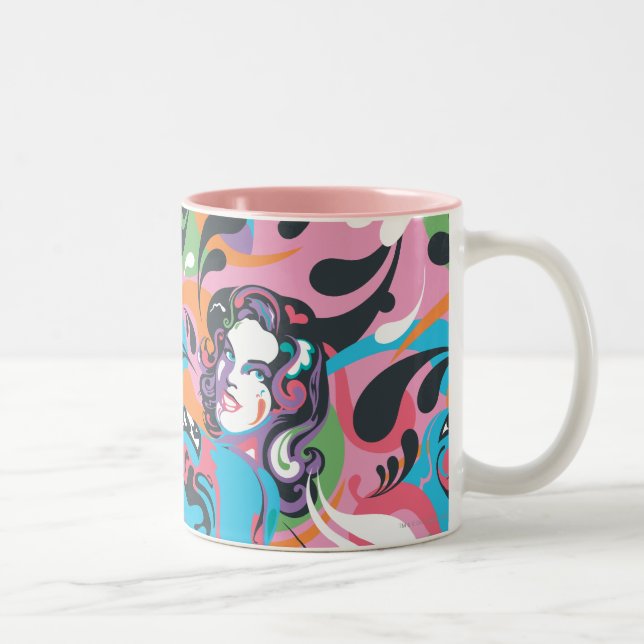 Supergirl Colour Splash Swirls Pattern 2 Two-Tone Coffee Mug (Right)