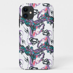 Supergirl Colour Splash Swirls Pattern 3 iPhone 11 Case