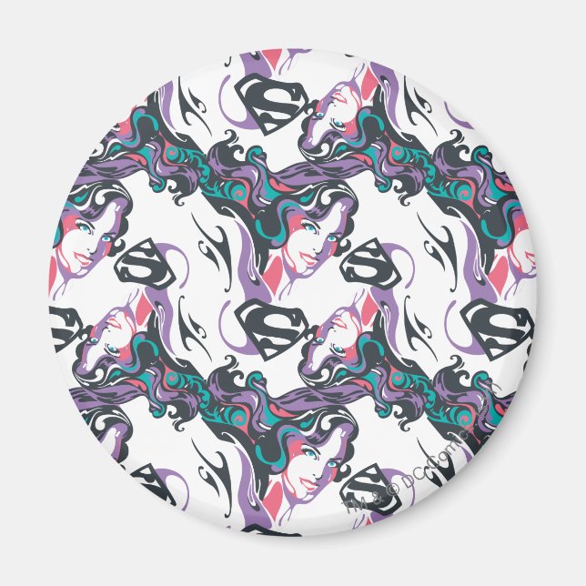 Supergirl Colour Splash Swirls Pattern 3 Magnet (Front)