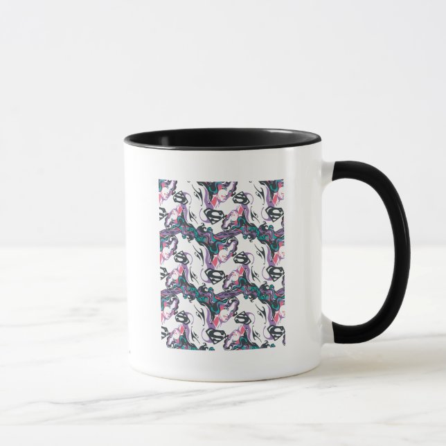 Supergirl Colour Splash Swirls Pattern 3 Mug (Right)