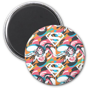 Supergirl Colour Splash Swirls Pattern 4 Magnet