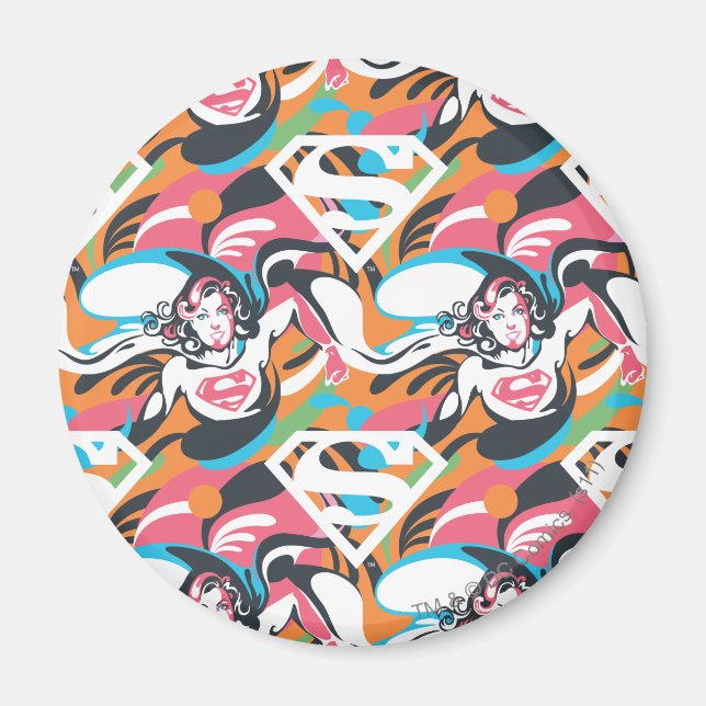 Supergirl Colour Splash Swirls Pattern 4 Magnet (Front)