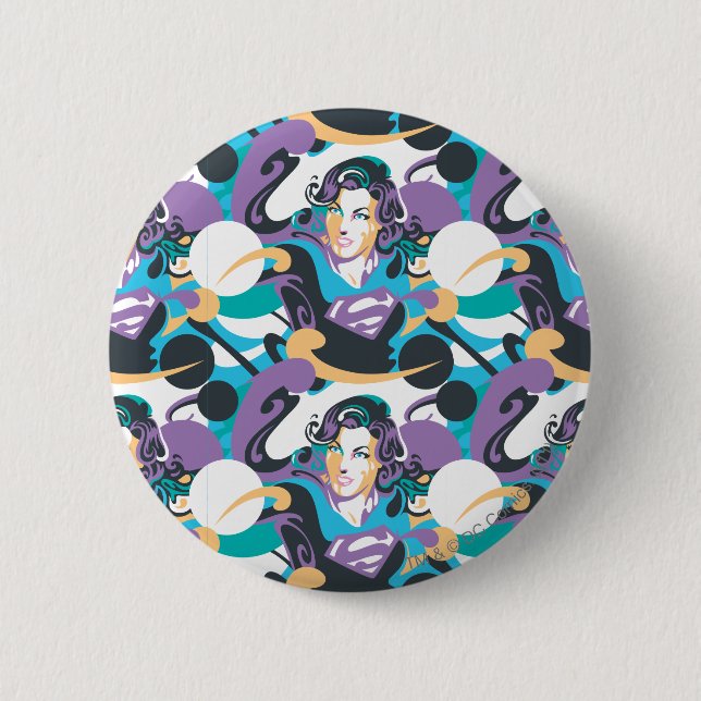 Supergirl Colour Splash Swirls Pattern 5 6 Cm Round Badge (Front)