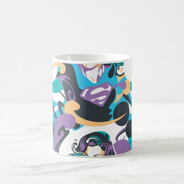 Supergirl Colour Splash Swirls Pattern 5 Coffee Mug (Center)