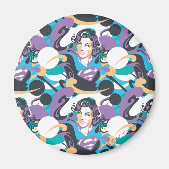 Supergirl Colour Splash Swirls Pattern 5 Magnet (Front)