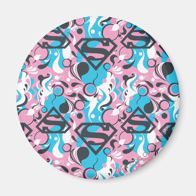 Supergirl Colour Splash Swirls Pattern 7 Magnet (Front)