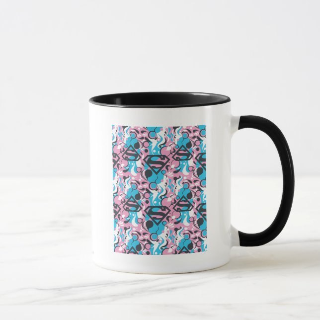 Supergirl Colour Splash Swirls Pattern 7 Mug (Right)