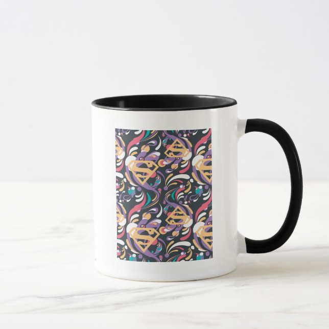 Supergirl Colour Splash Swirls Pattern 8 Mug (Right)