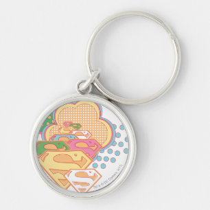 Supergirl Colourful Cloud Logo Key Ring