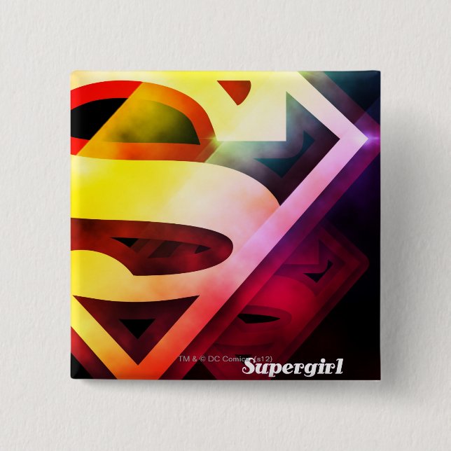 Supergirl Colourful Logo 15 Cm Square Badge (Front)