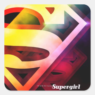 Supergirl Colourful Logo Square Sticker