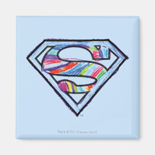 Supergirl Colourful Sketch Logo Magnet