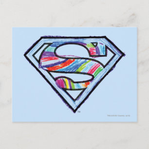 Supergirl Colourful Sketch Logo Postcard