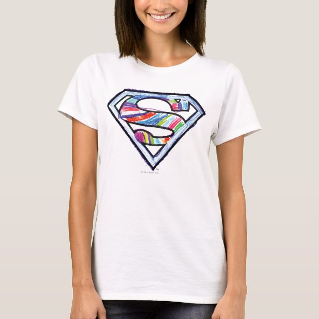 Supergirl Colourful Sketch Logo T-Shirt (Front)