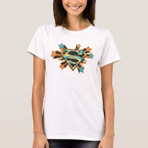 Supergirl Colourful Stars Logo T-Shirt