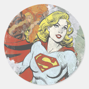 Supergirl Comic Capers 2 Classic Round Sticker