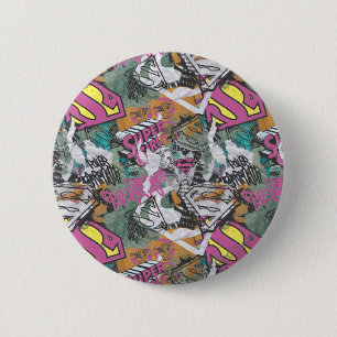 Supergirl Comic Capers Pattern 10 6 Cm Round Badge