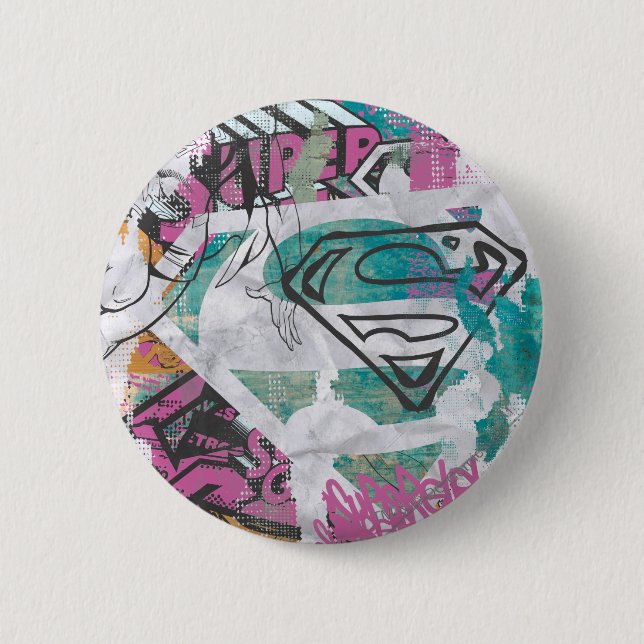 Supergirl Comic Capers Pattern 11 6 Cm Round Badge (Front)