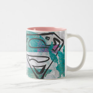 Supergirl Comic Capers Pattern 11 Two-Tone Coffee Mug