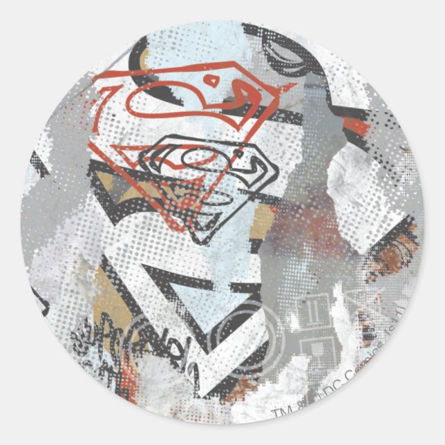Supergirl Comic Capers Pattern 1 Classic Round Sticker (Front)